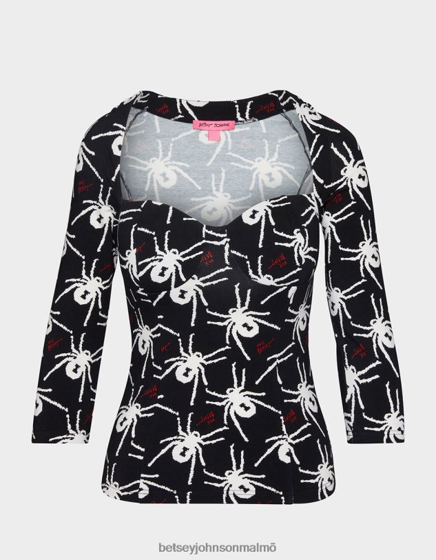 se Betsey Johnson kvinnor 80:e bash korsett raglan topp svart vit Kläder 0V8BT305