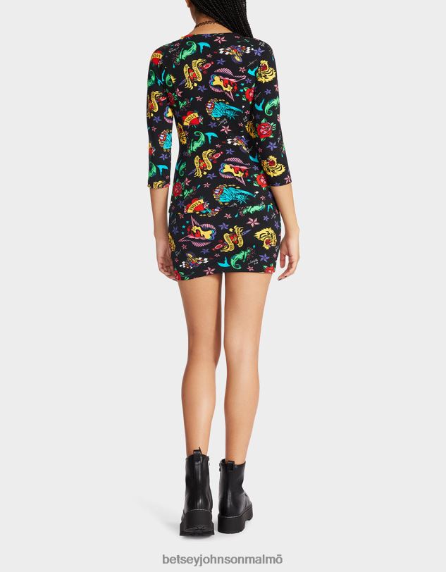 se Betsey Johnson kvinnor 80:e bash korsett raglan topp tatuering tatuering pri Kläder 0V8BT292