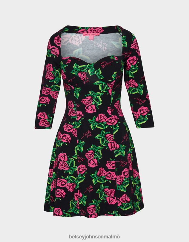 se Betsey Johnson kvinnor 80:e bash korsett raglan klänning rosor Kläder 0V8BT290
