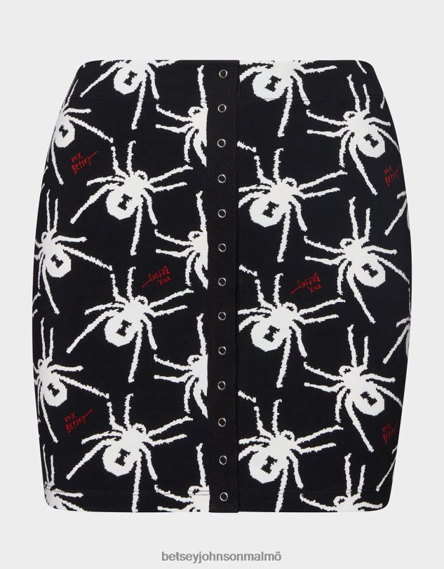 se Betsey Johnson kvinnor 80:e bash minikjol med snäppning fram svart vit Kläder 0V8BT297