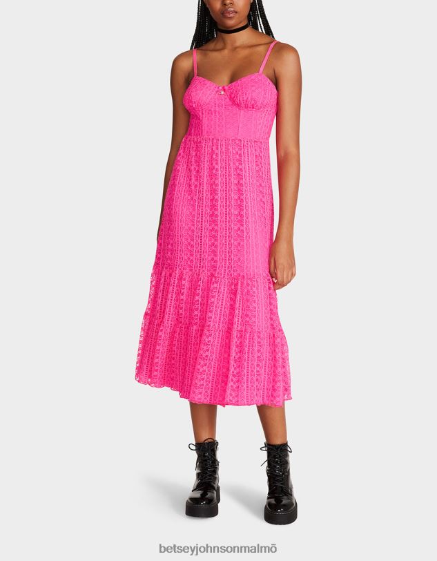se Betsey Johnson kvinnor ava korsett midiklänning rosa Kläder 0V8BT285