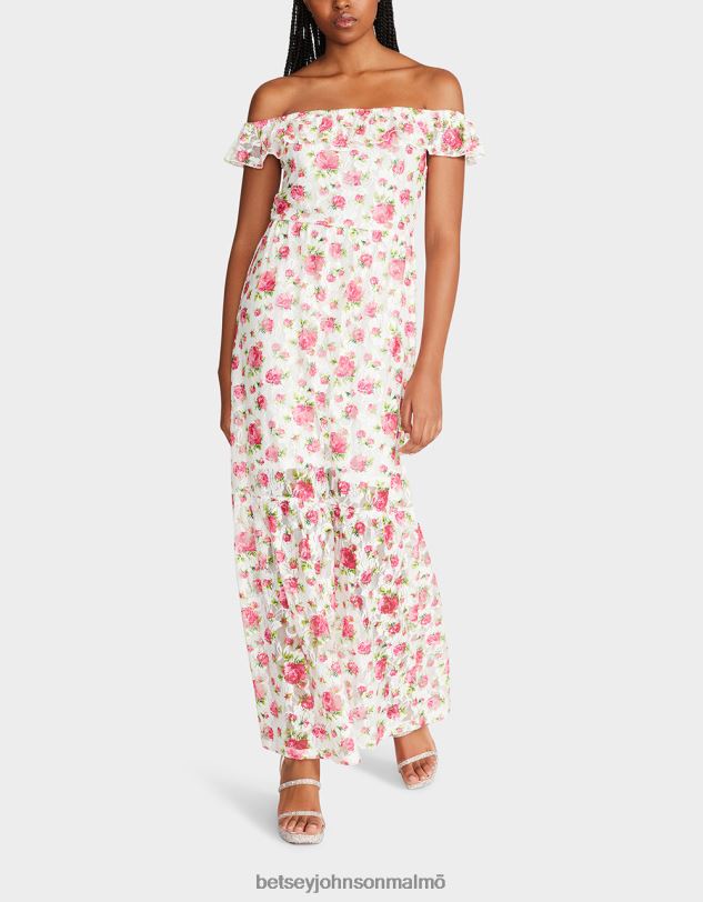 se Betsey Johnson kvinnor blommig overload maxiklänning vit Kläder 0V8BT274