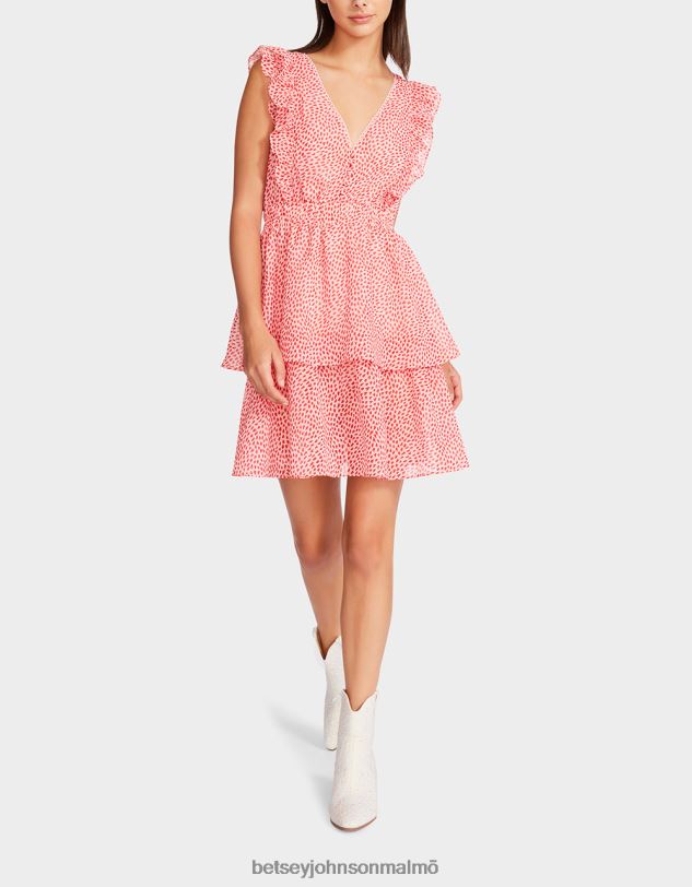 se Betsey Johnson kvinnor queen of hearts miniklänning i chiffong rosa Kläder 0V8BT293