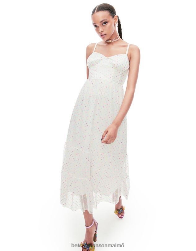 se Betsey Johnson kvinnor trädgård vibes korsett midiklänning vit multi Kläder 0V8BT281