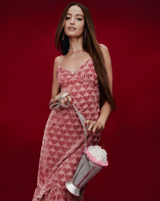 se Betsey Johnson kvinnor utbränd sammetshjärta midiklänning rosa Kläder 0V8BT308