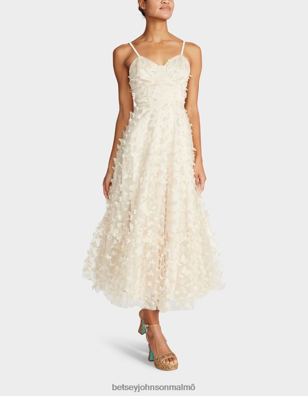 se Betsey Johnson kvinnor vacker fjärils maxiklänning grädde Kläder 0V8BT273