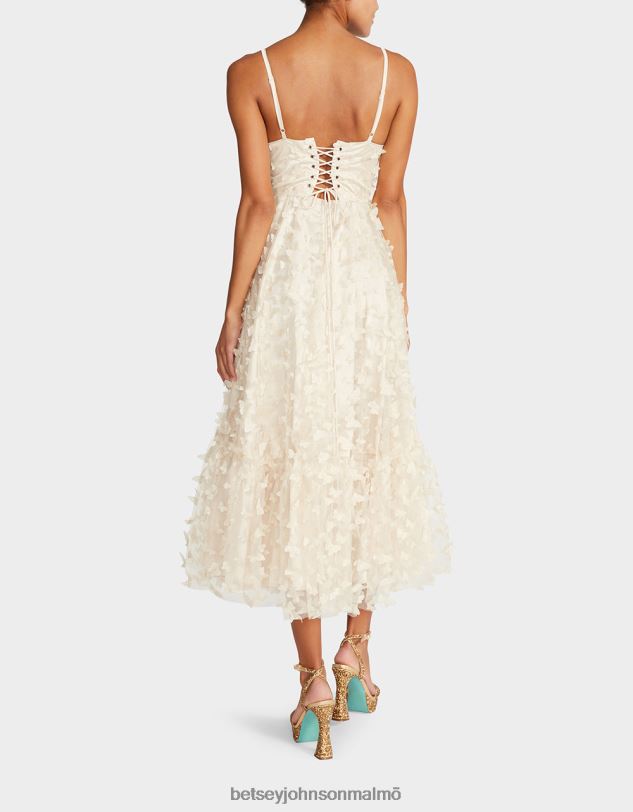 se Betsey Johnson kvinnor vacker fjärils maxiklänning grädde Kläder 0V8BT273