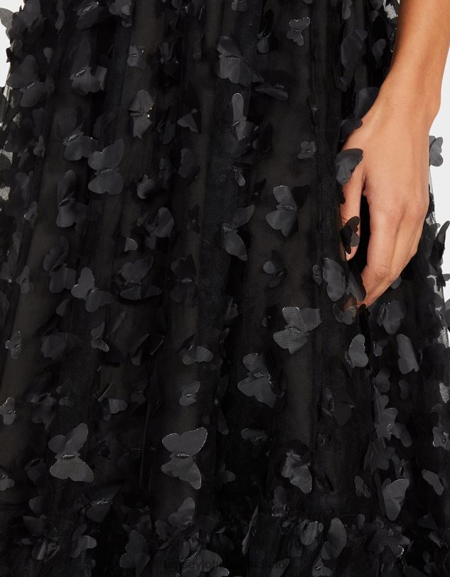 se Betsey Johnson kvinnor vacker fjärils maxiklänning svart Kläder 0V8BT275
