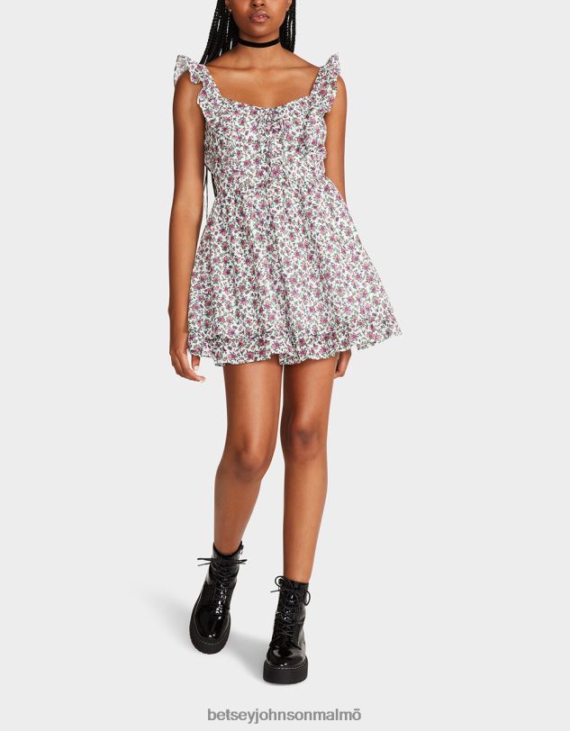 se Betsey Johnson kvinnor vintage ditsy blommig miniklänning vit mång Kläder 0V8BT300