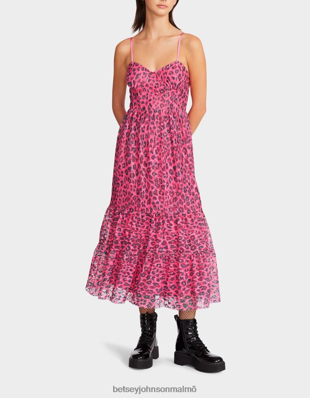 se Betsey Johnson kvinnor wild n out stretch spets korsett midi hot rosa Kläder 0V8BT276