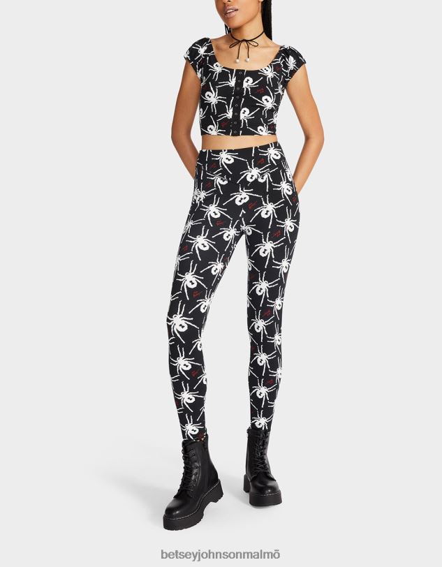 se Betsey Johnson kvinnor 80:e bash andra skinnlegging svart vit Kläder 0V8BT304