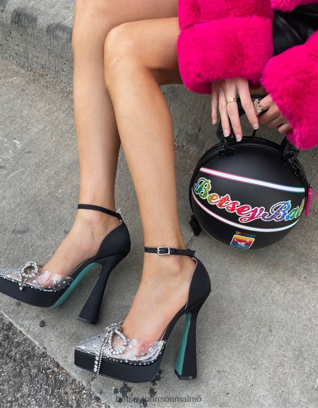 se Betsey Johnson kvinnor cher svart satin skor 0V8BT85