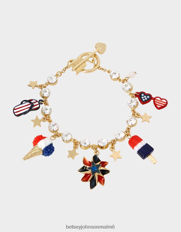 se Betsey Johnson kvinnor Berlockarmband 4 juli röd/vit/blå Smycken 0V8BT361
