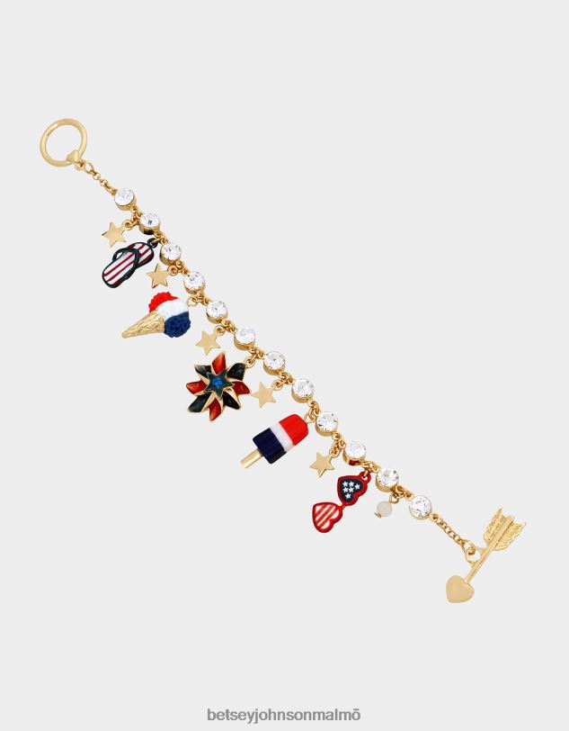 se Betsey Johnson kvinnor Berlockarmband 4 juli röd/vit/blå Smycken 0V8BT361