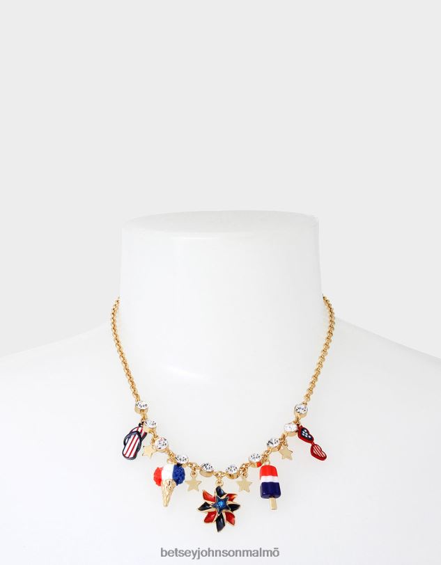 se Betsey Johnson kvinnor 4 juli pinwheel kort hänge röd/vit/blå Smycken 0V8BT331