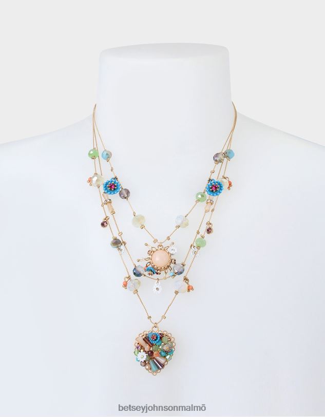 se Betsey Johnson kvinnor blandad blomma hjärta illusion halsband mång Smycken 0V8BT324