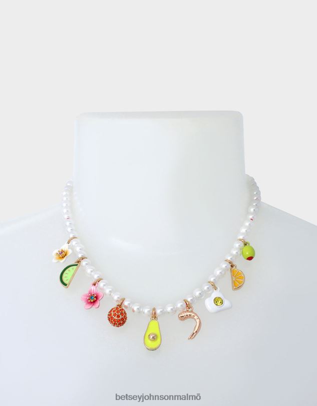 se Betsey Johnson kvinnor brunch charm frontal halsband mång Smycken 0V8BT317