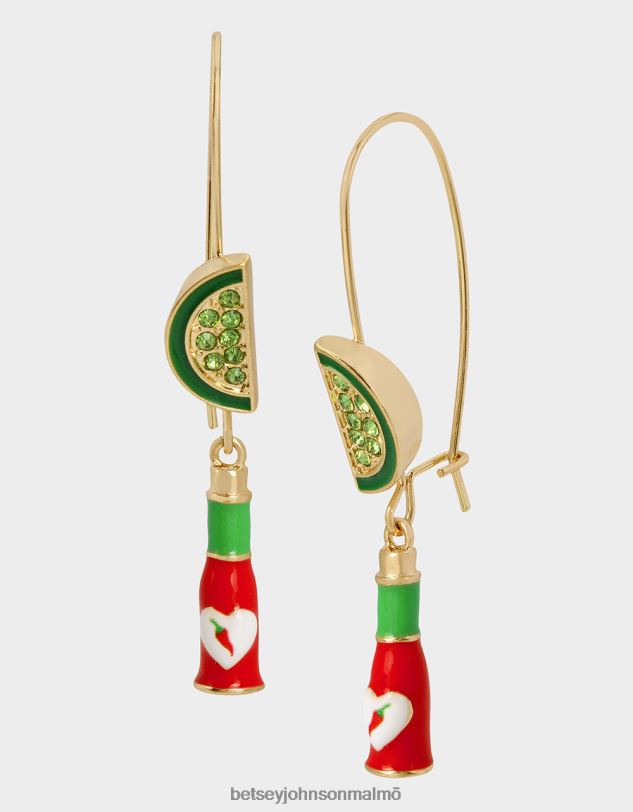 se Betsey Johnson kvinnor brunch hot sauce örhängen röd Smycken 0V8BT349