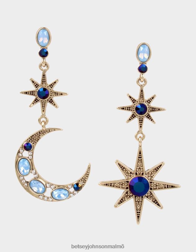 se Betsey Johnson kvinnor celestial stjärna och moon matchar inte örhängen blå Smycken 0V8BT322
