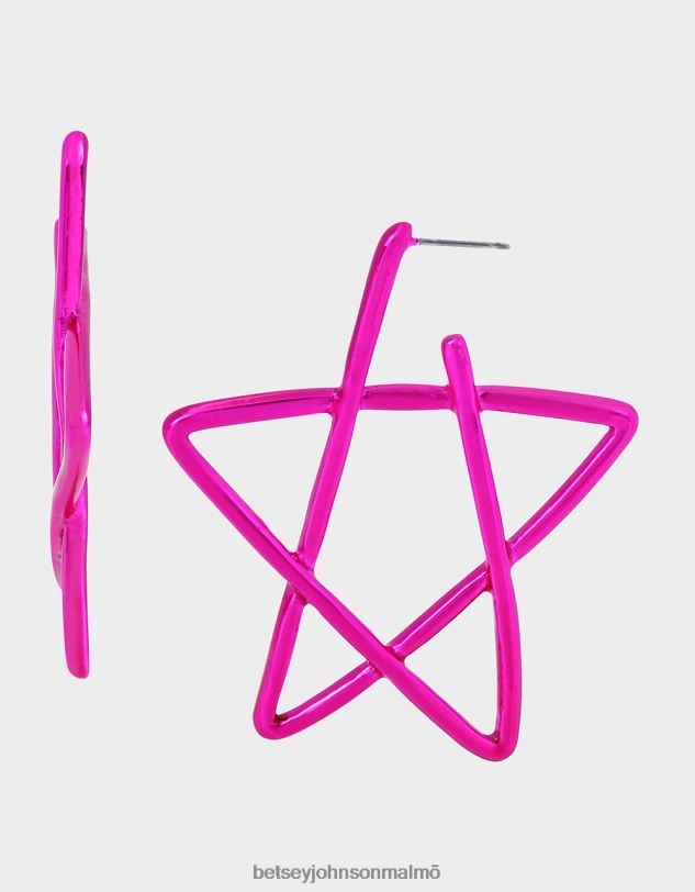 se Betsey Johnson kvinnor kidult kitsch star hoop örhängen rosa Smycken 0V8BT337