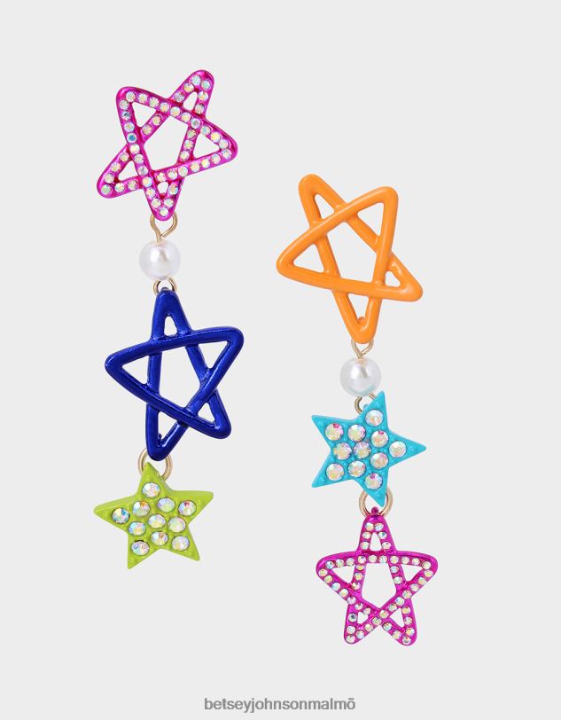 se Betsey Johnson kvinnor kidult kitsch star mismatch linjära örhängen mång Smycken 0V8BT364