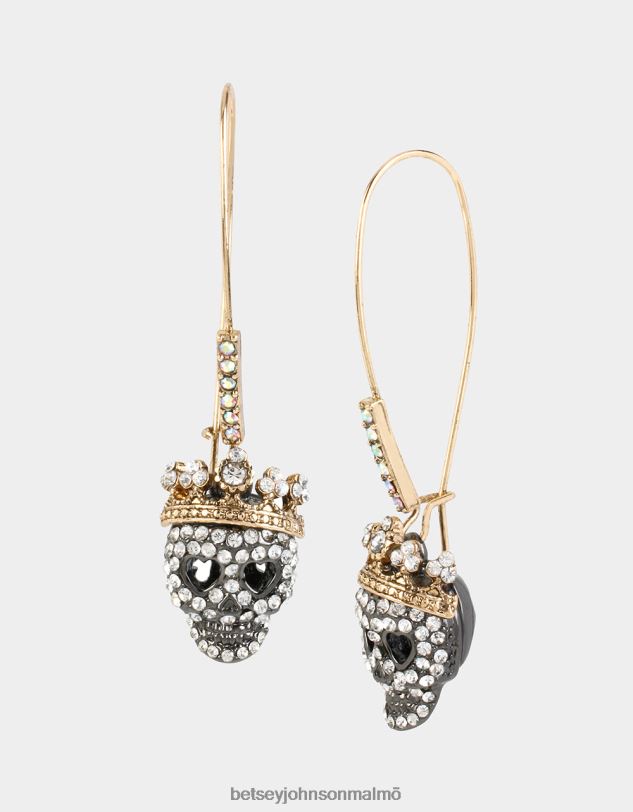se Betsey Johnson kvinnor pave skull krok örhängen kristall Smycken 0V8BT362
