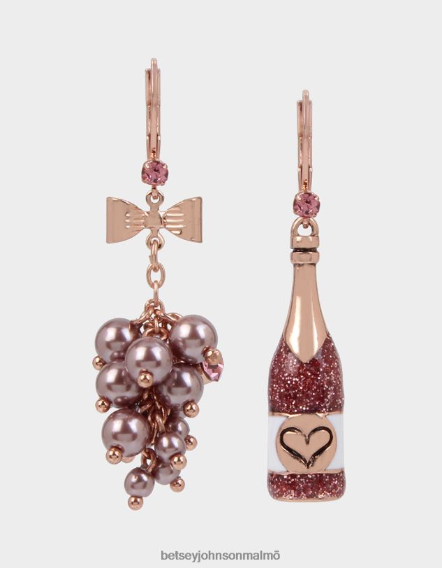 se Betsey Johnson kvinnor vin och druvor matchar inte örhängen rosa Smycken 0V8BT333