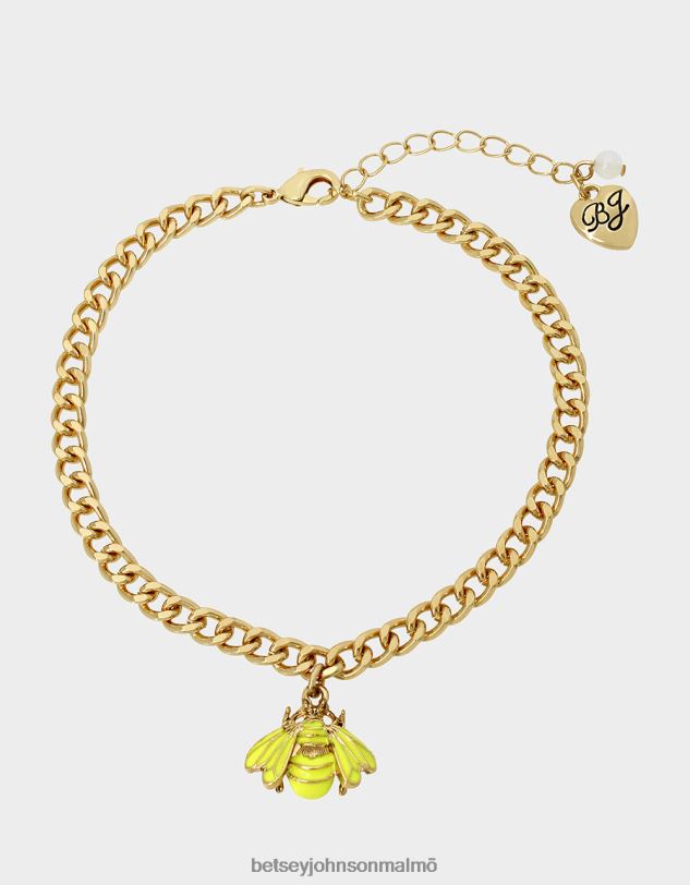 se Betsey Johnson kvinnor flower show bee charm fotlänk gul Smycken 0V8BT366