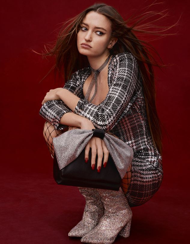 se Betsey Johnson kvinnor alla bling båge handtag väska svart Tillbehör 0V8BT237