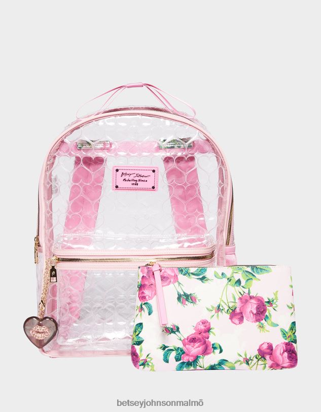 se Betsey Johnson kvinnor genomskinlig ryggsäck med påse rodna Tillbehör 0V8BT233
