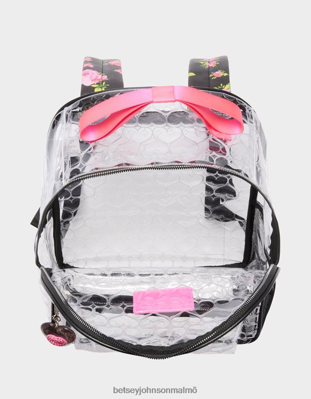 se Betsey Johnson kvinnor genomskinlig ryggsäck med påse svart Tillbehör 0V8BT231