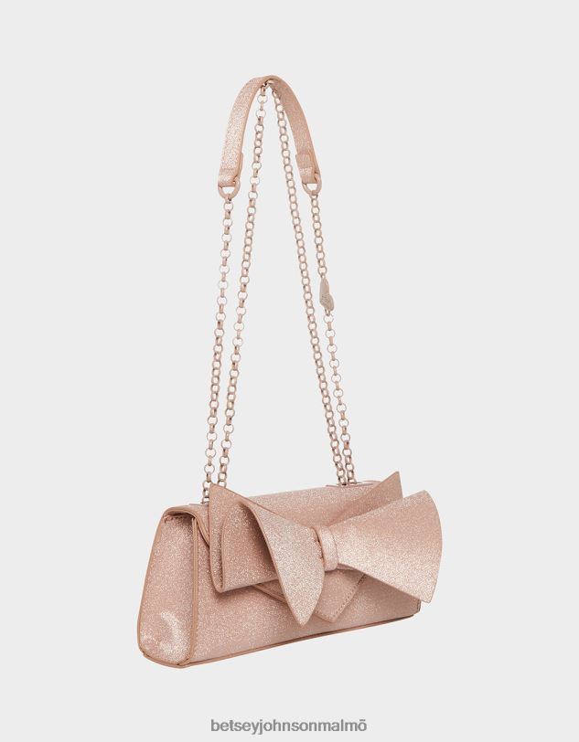 se Betsey Johnson kvinnor kantig rosett sufflettväska champagne Tillbehör 0V8BT249