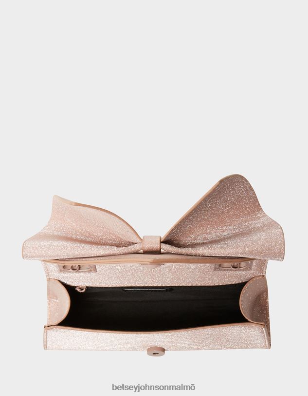 se Betsey Johnson kvinnor kantig rosett sufflettväska champagne Tillbehör 0V8BT249