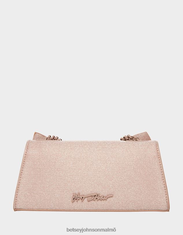 se Betsey Johnson kvinnor kantig rosett sufflettväska champagne Tillbehör 0V8BT249