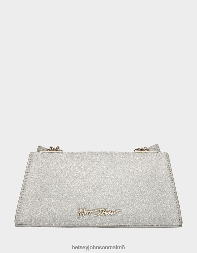 se Betsey Johnson kvinnor kantig rosett sufflettväska silver Tillbehör 0V8BT215