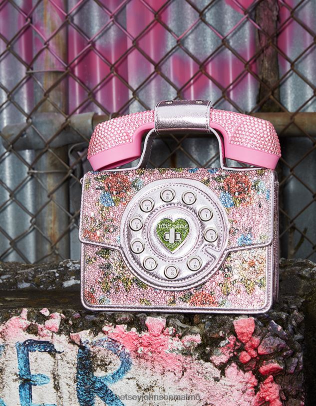 se Betsey Johnson kvinnor kitsch ge mig en ringtelefonväska rosa Tillbehör 0V8BT208