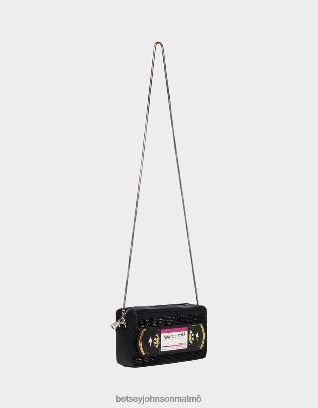 se Betsey Johnson kvinnor kitsch var snäll spola tillbaka vhs crossbody svart Tillbehör 0V8BT223