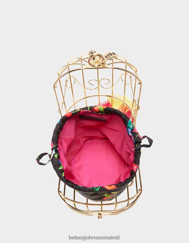 se Betsey Johnson kvinnor kitschfågel är ordet cage dancer wristlet black mång Tillbehör 0V8BT230