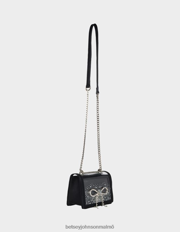 se Betsey Johnson kvinnor klar cabrioletväska med strassrosett svart Tillbehör 0V8BT238