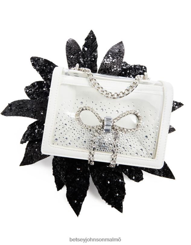 se Betsey Johnson kvinnor klar cabrioletväska med strassrosett vit Tillbehör 0V8BT225