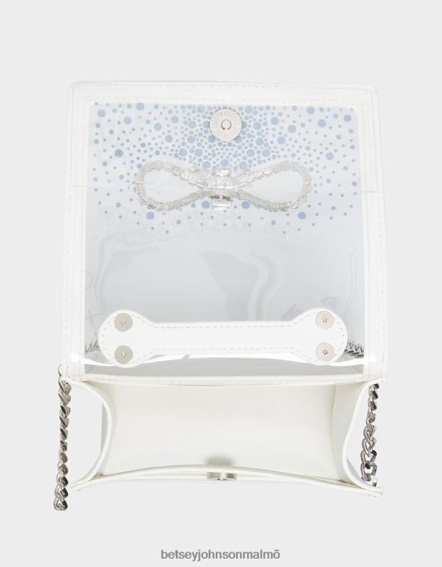 se Betsey Johnson kvinnor klar cabrioletväska med strassrosett vit Tillbehör 0V8BT225