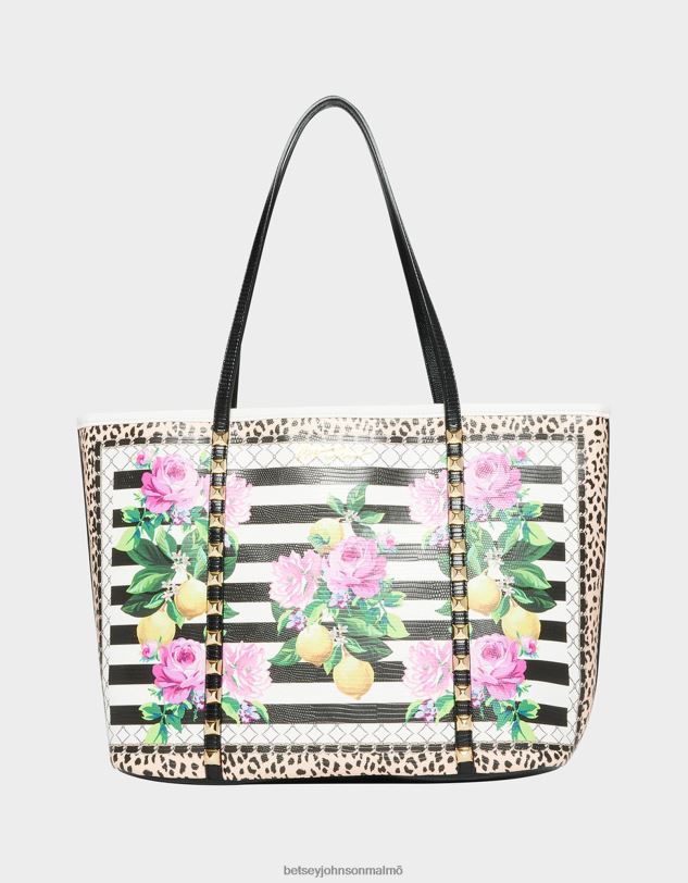 se Betsey Johnson kvinnor se ränder tote svart vit Tillbehör 0V8BT252