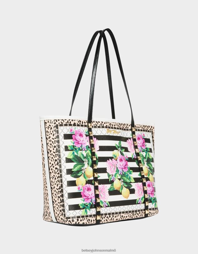 se Betsey Johnson kvinnor se ränder tote svart vit Tillbehör 0V8BT252