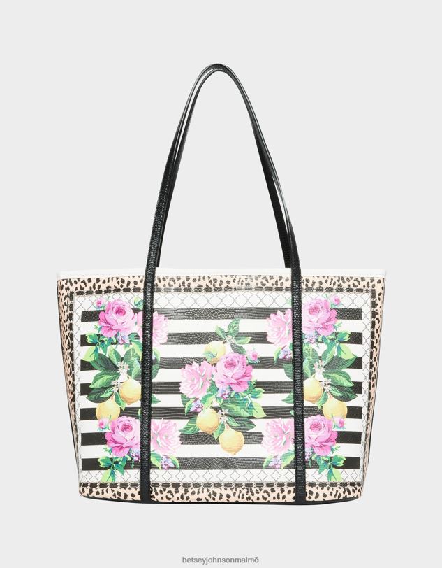 se Betsey Johnson kvinnor se ränder tote svart vit Tillbehör 0V8BT252