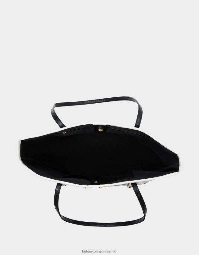 se Betsey Johnson kvinnor se ränder tote svart vit Tillbehör 0V8BT252