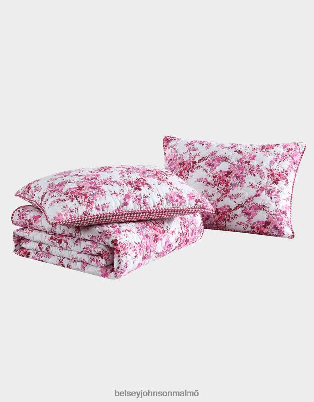 se Betsey Johnson unisex- blommig vingård full queen quilt skenuppsättning rosa Tillbehör 0V8BT417
