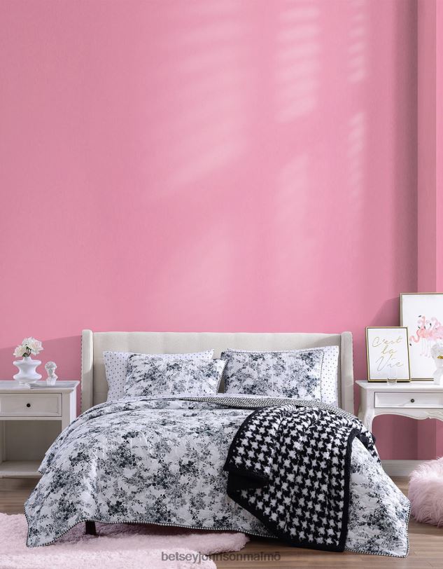 se Betsey Johnson unisex- blommig vingård tvilling quilt skenuppsättning svart Tillbehör 0V8BT414