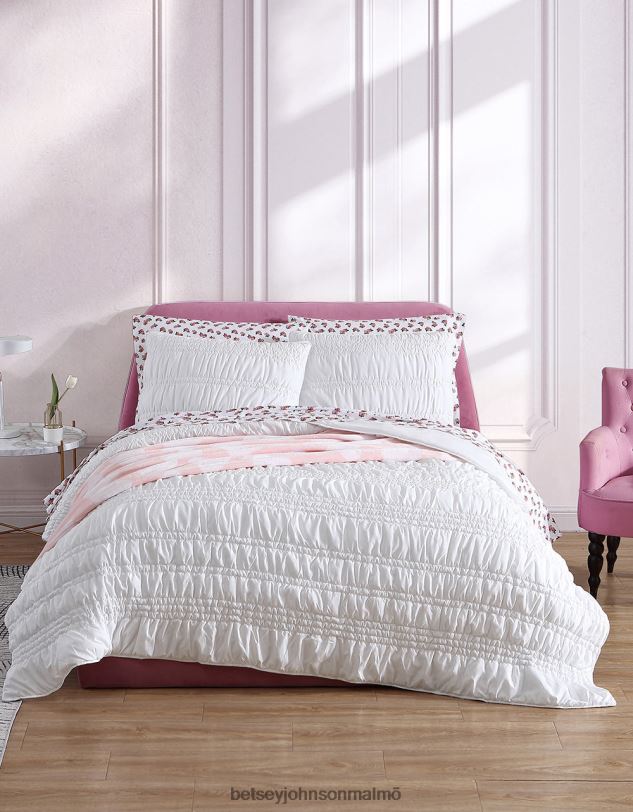 se Betsey Johnson unisex- boudoir solid vit hel queen quilt sham set mång Tillbehör 0V8BT419
