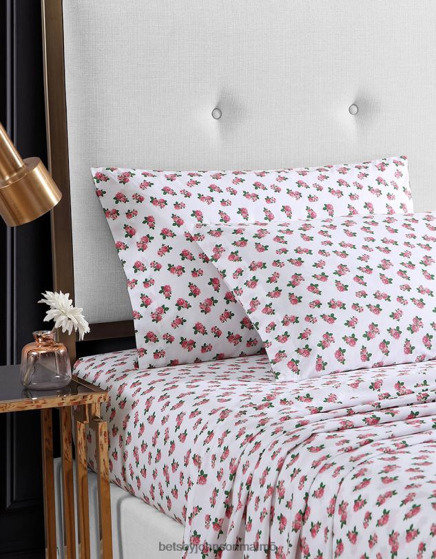 se Betsey Johnson unisex- små rosa rosor drottning lakan set mång Tillbehör 0V8BT401